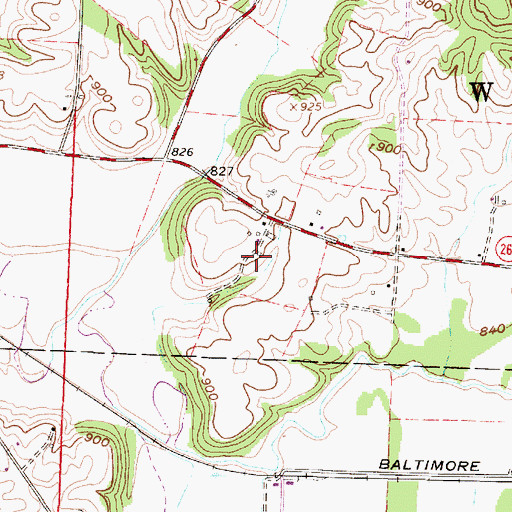 Topographic Map of Chumney Farms, OH