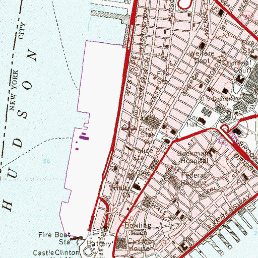 Topographic Map of 9/11 Memorial North Pool, NY