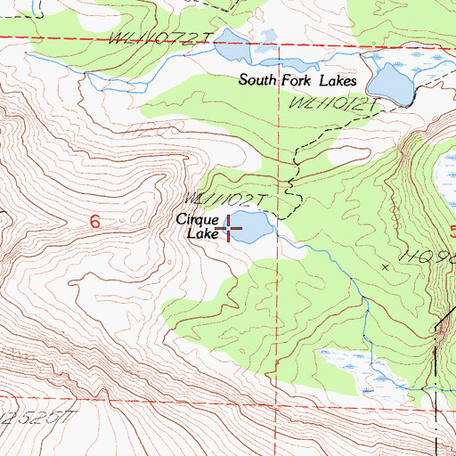 Topographic Map of Cirque Lake, CA