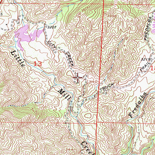Topographic Map of City Creek Truck Trail, CA