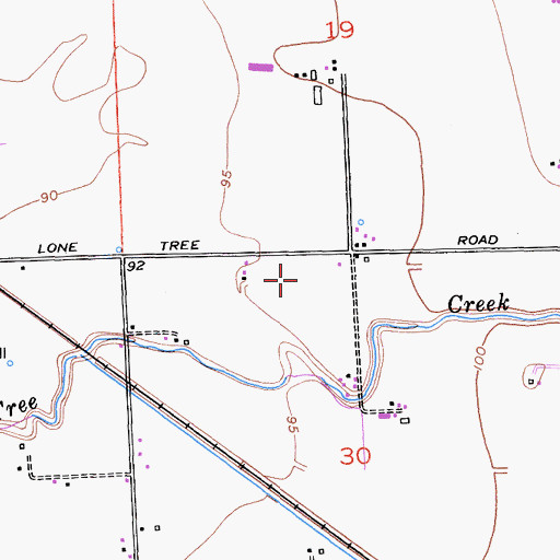 Topographic Map of Creekside Dairy, CA
