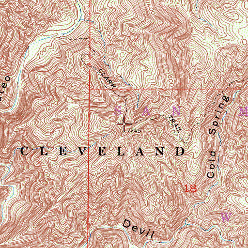 Topographic Map of Clark Trail, CA