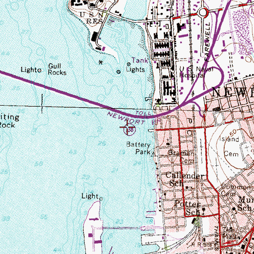 Topographic Map of Saint Patrick Rock, RI