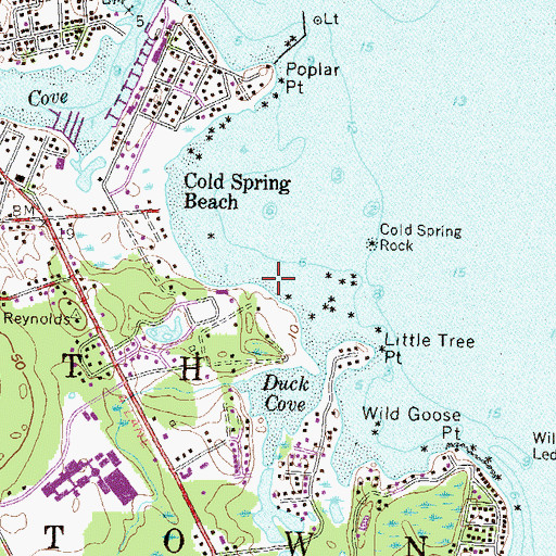 Topographic Map of Sassamore Rock, RI