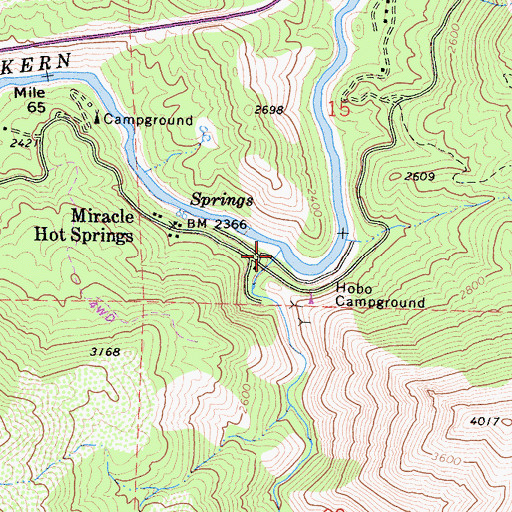 Topographic Map of Clear Creek, CA