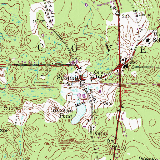 Topographic Map of Summit, RI