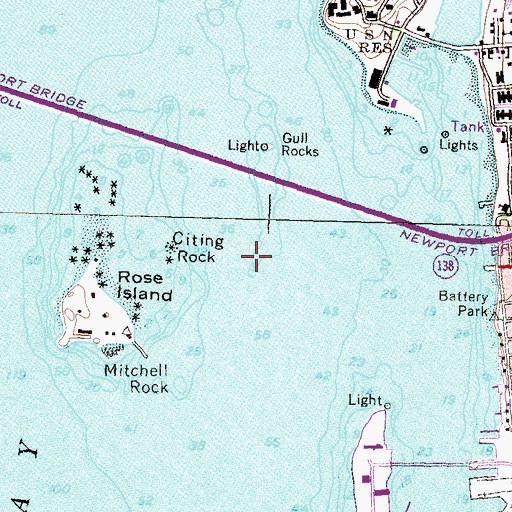 Topographic Map of Tracey Ledge, RI