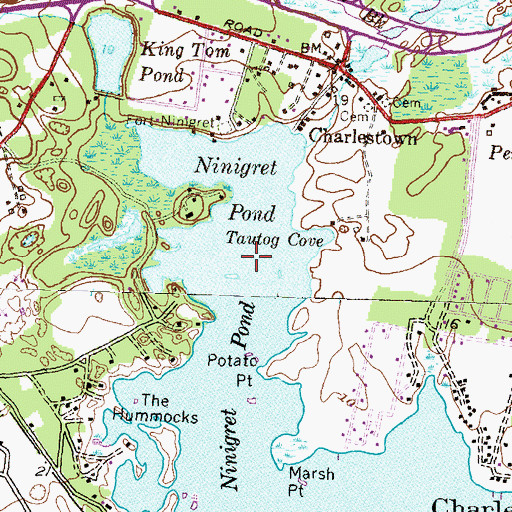 Topographic Map of Twin Islands, RI