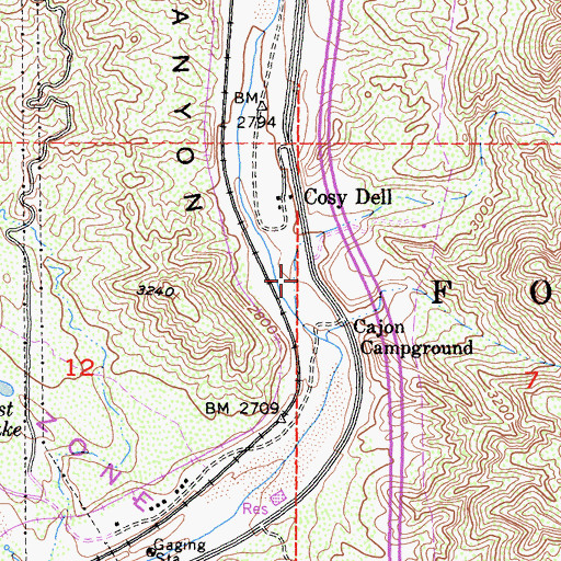 Topographic Map of Cleghorn Canyon, CA