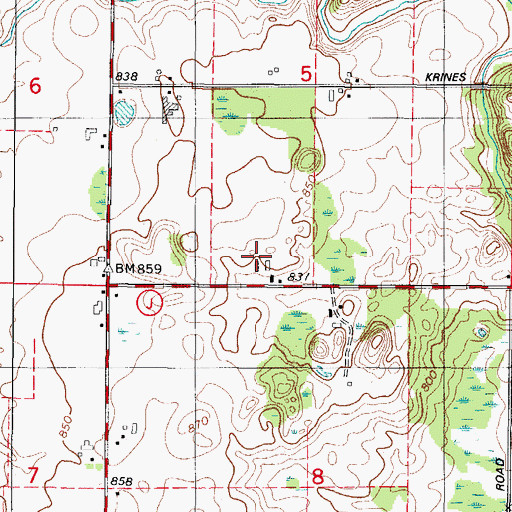 Topographic Map of Valley View Dairy, WI