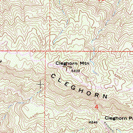 Topographic Map of Cleghorn Mountain, CA
