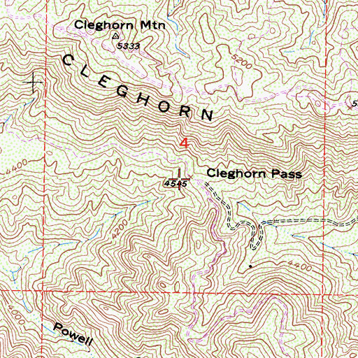 Topographic Map of Cleghorn Pass, CA