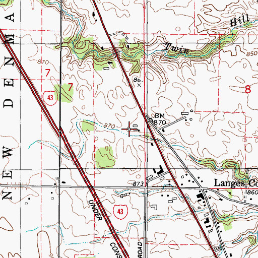 Topographic Map of Rosik Century Farms, WI