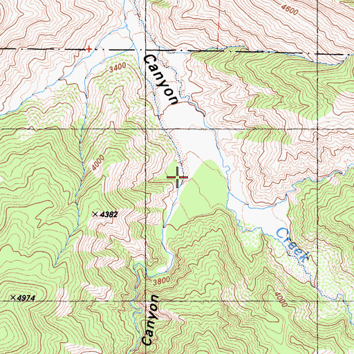 Topographic Map of Cloudburst Canyon, CA