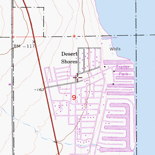Topographic Map of Coachella Valley, CA