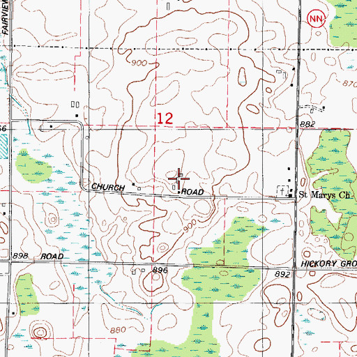 Topographic Map of Ness Dairy, WI
