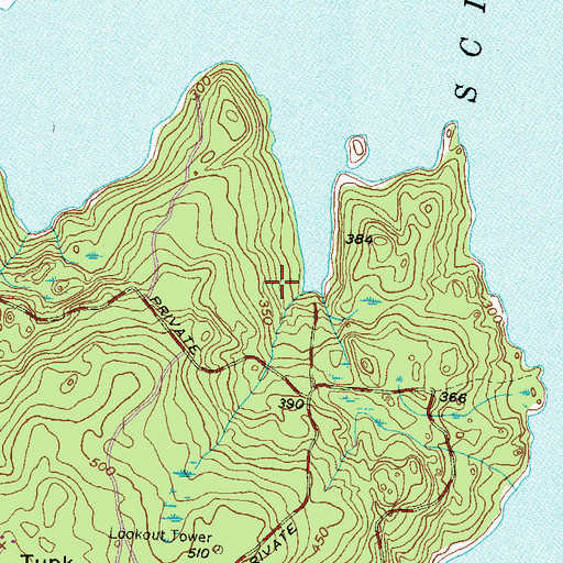 Topographic Map of Tunk Brook, RI