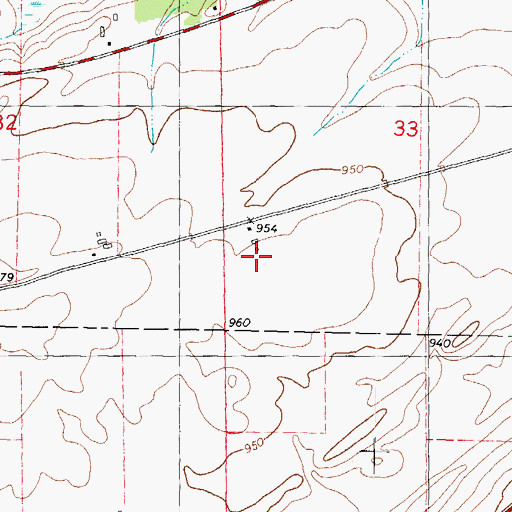 Topographic Map of Deboer Farms, WI
