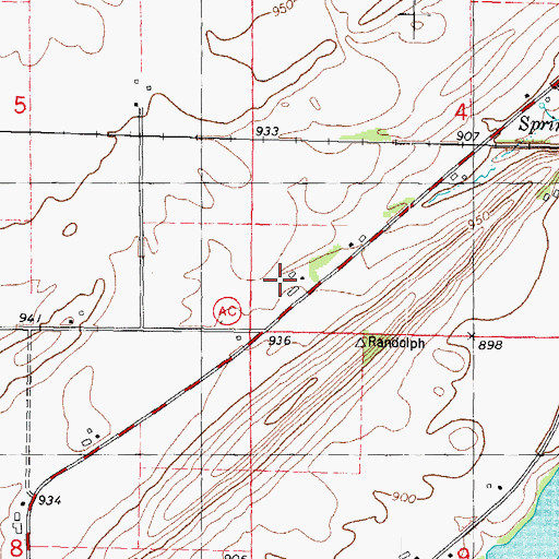Topographic Map of Meagher Farms, WI