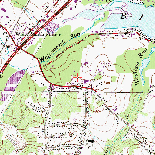 Topographic Map of Richardson Farms, MD
