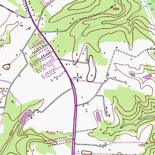 Topographic Map of Middleton's Cedar Hill Farm, MD
