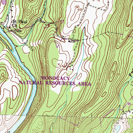 Topographic Map of Jehovah - Jireh Farm, MD