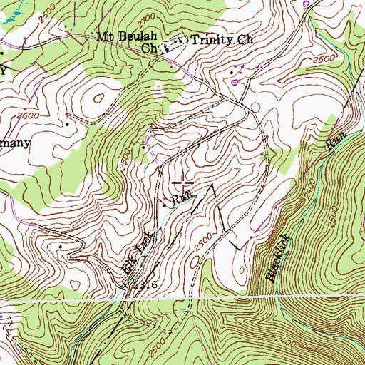 Topographic Map of Blackberry Ridge Farm, MD