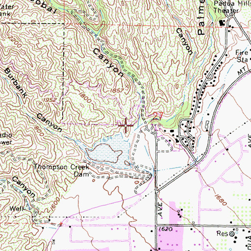 Topographic Map of Cobal Canyon, CA