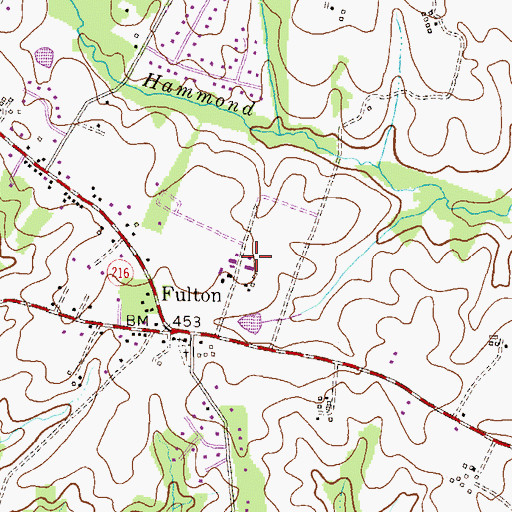 Topographic Map of Maple Lawn Farms, MD
