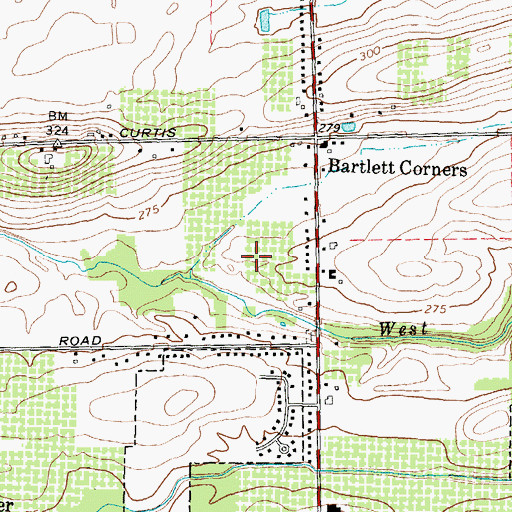 Topographic Map of Burch Farm, NY