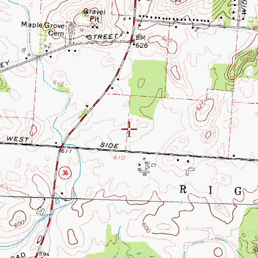 Topographic Map of Zuber Farms, NY