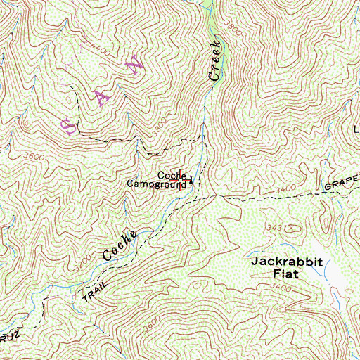 Topographic Map of Coche Campground, CA
