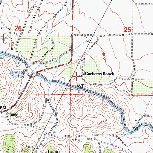 Topographic Map of Cochems Ranch, CA