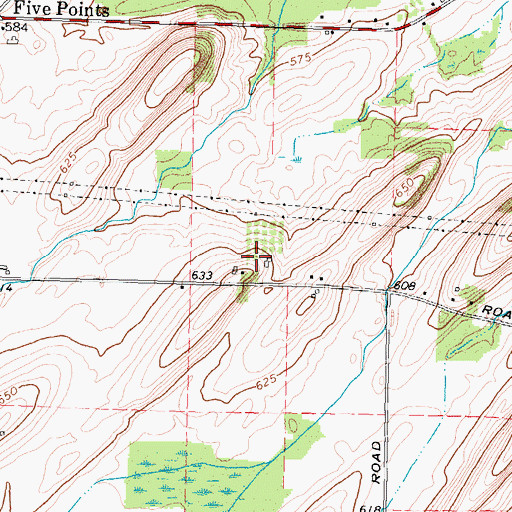 Topographic Map of Volkman Farms, NY