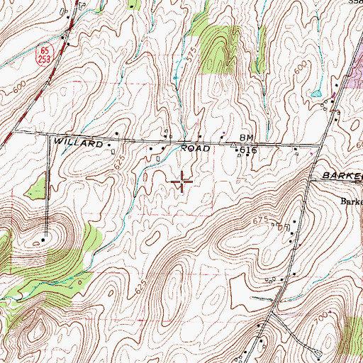 Topographic Map of Willard Farms, NY