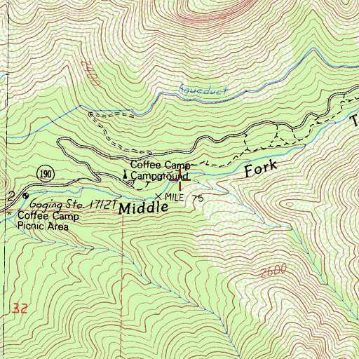 Topographic Map of Coffee Canyon, CA