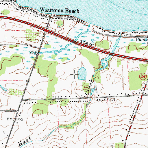 Topographic Map of Bolton Farms, NY