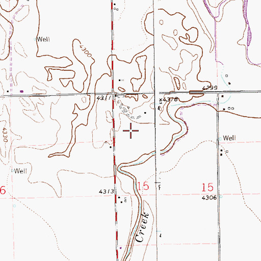 Topographic Map of Badger Creek Farms, CO