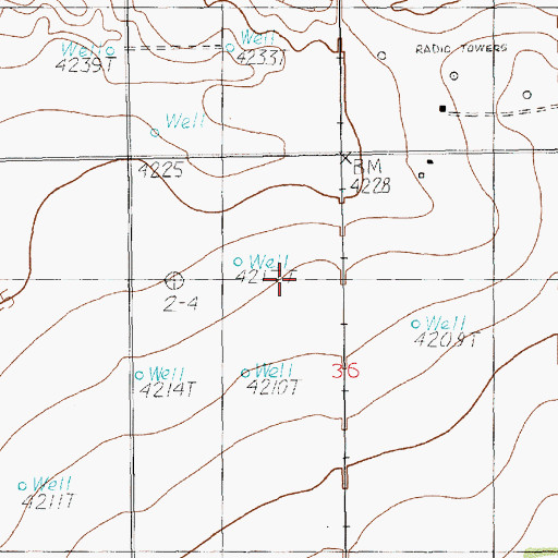 Topographic Map of A and T Dairy, NM