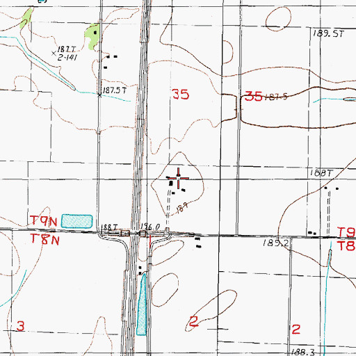 Topographic Map of Henry Farms, IL