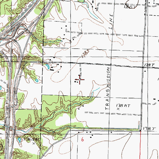 Topographic Map of Bourgeois Farms, IL
