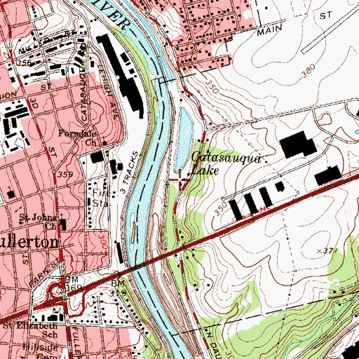 Topographic Map of Canal Park, PA