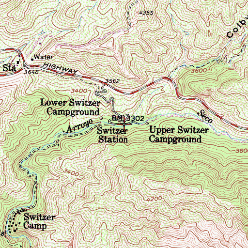 Topographic Map of Colby Canyon, CA