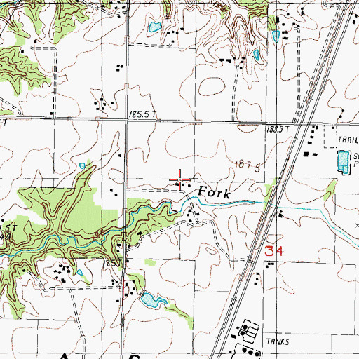 Topographic Map of Tebbe Farms, IL