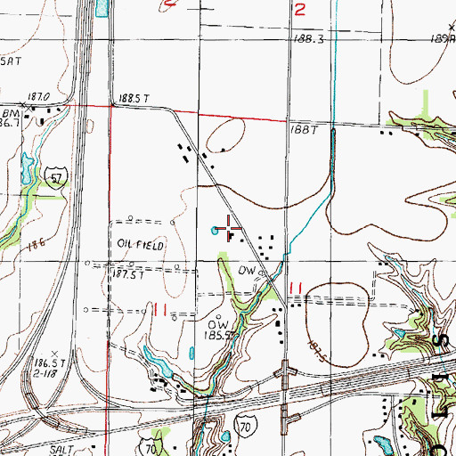 Topographic Map of T and R Hog Farm, IL