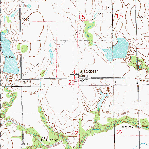 Topographic Map of Blackbear Cemetery, OK