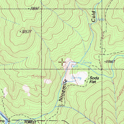 Topographic Map of Cold Creek, CA