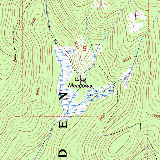 Topographic Map of Cold Meadows, CA
