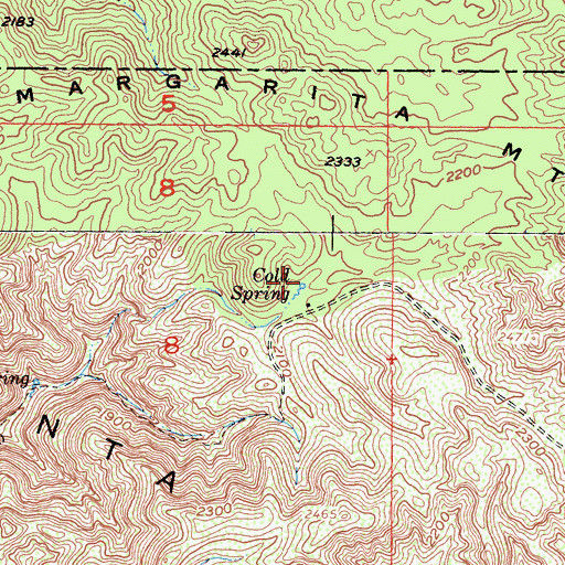Topographic Map of Cold Spring, CA