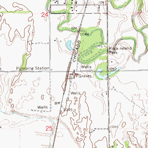 Topographic Map of Jefferson Park Cemetery, OK